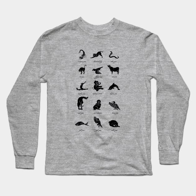 Animal Yogis_Black Long Sleeve T-Shirt by kellabell9